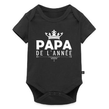 cadeau pour papa Fête des pères, Papa de l’année - Body à manches courtes Premium Bébé - noir - Devant