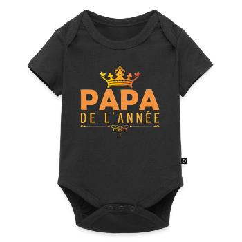 Fête des pères, Papa de l’année cadeau pour papa ! - Body à manches courtes Premium Bébé - noir - Devant
