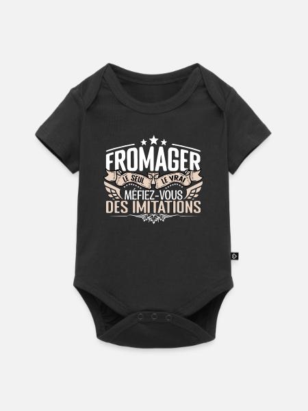 Fromager le seul Fromager le vrai Fromager - Body à manches courtes Premium Bébé - noir