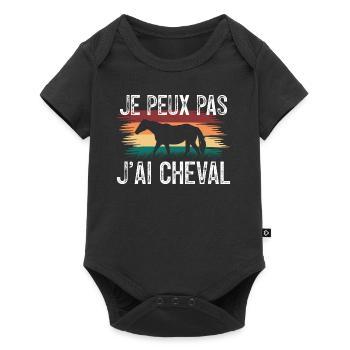 Je peux pas J'ai cheval. Cadeau chevalier. - Body à manches courtes Premium Bébé - noir - Devant