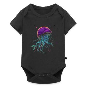 Qualle - Baby Premium Kurzarmbody - Schwarz - Vorne