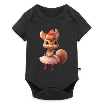 Squirrel Ballerina Ballet Dance - Baby Premium short-sleeve bodysuit - black - Front