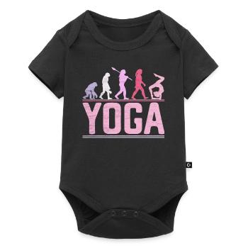 Evolution Yoga Frau Nice Fitness - Baby Premium Kurzarmbody - Schwarz - Vorne