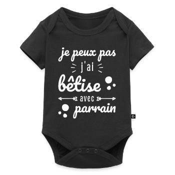 I Can't I Messed Up With Godfather Humor Gift - Baby Premium short-sleeve bodysuit - black - Front