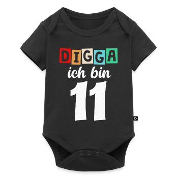 Digga Ich Bin 11 Jahre 11. Geburtstag - Baby Premium Kurzarmbody - Schwarz - Vorne