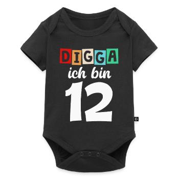 Digga Ich Bin 12 Jahre 12. Geburtstag - Baby Premium Kurzarmbody - Schwarz - Vorne