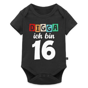 Digga Ich Bin 16 Jahre 16. Geburtstag - Baby Premium Kurzarmbody - Schwarz - Vorne