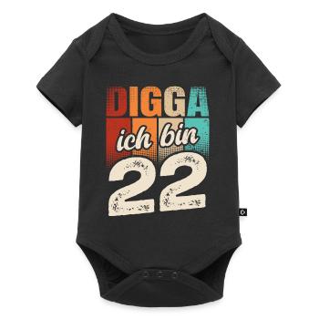 Digga Ich Bin 22 Jahre 22. Geburtstag - Baby Premium Kurzarmbody - Schwarz - Vorne