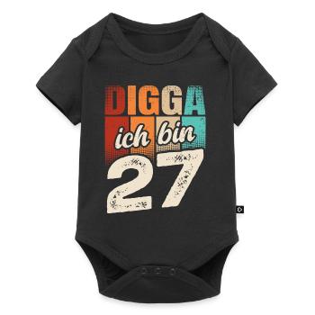 Digga Ich Bin 27 Jahre 27. Geburtstag - Baby Premium Kurzarmbody - Schwarz - Vorne