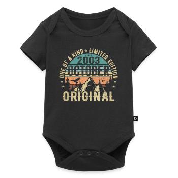 Oktober 2003 Geburtstagsgeschenk - Oktober 2003 - Baby Premium Kurzarmbody - Schwarz - Vorne