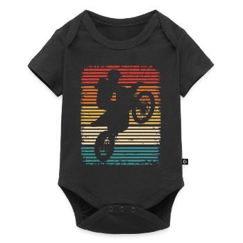 Dirt Bike Motocross Retro Enduro Supermoto - Body à manches courtes Premium Bébé - noir - Devant