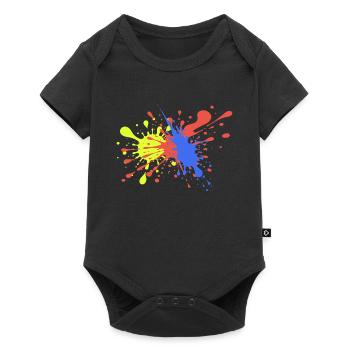 Éclaboussures colorées Idée cadeau drôle - Body à manches courtes Premium Bébé - noir - Devant