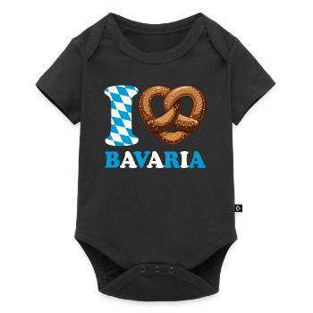 J’aime le bretzel de Bavière - Coeur - Dire - Body à manches courtes Premium Bébé - noir - Devant