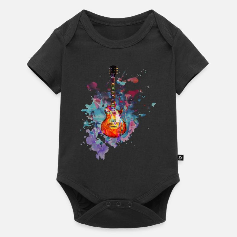 Gitarre E-Gitarre Verstärker Les Paul Geschenk - Baby Premium Kurzarmbody - Schwarz