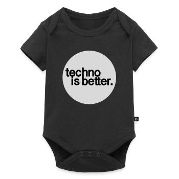 la techno c'est mieux - Body à manches courtes Premium Bébé - noir - Devant