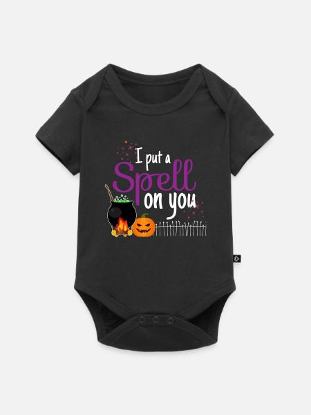 I Put A Spell On You - Halloween Zauberei Fluch - Baby Premium Kurzarmbody - Schwarz