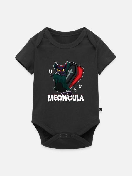 Meowcula Vampir Katze Halloween Kostüm Geschenk - Baby Premium Kurzarmbody - Schwarz