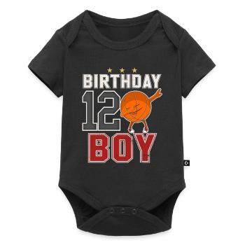 12 years old - 12th Dabbing Basketball B-Day Boy - Baby Premium short-sleeve bodysuit - black - Front