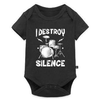 Drum Drummer I Destroy Silence Rock Schlagzeug - Baby Premium Kurzarmbody - Schwarz - Vorne
