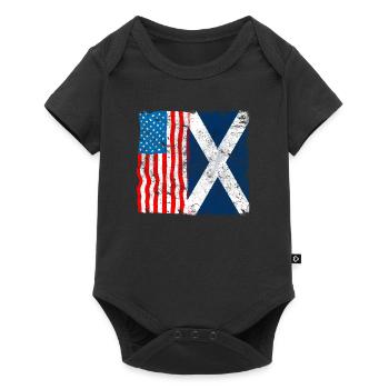 Scotland USA Flag Highlander Tartan Kilt - Baby Premium short-sleeve bodysuit - black - Front