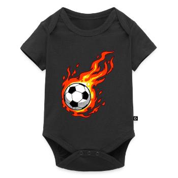 Cadeau de football de jeu de jeu de sport de flammes de football de football de football - Body à manches courtes Premium Bébé - noir - Devant