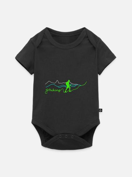 Wandern Wanderer Natur Berg Wälder Gipfel Geschenk - Baby Premium Kurzarmbody - Schwarz