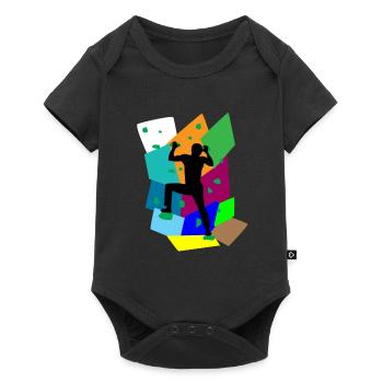 Bouldern Sport Klettern Fels Kletterhalle Geschenk - Baby Premium Kurzarmbody - Schwarz - Vorne