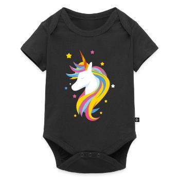 Cute unicorn - Baby Premium short-sleeve bodysuit - black - Front