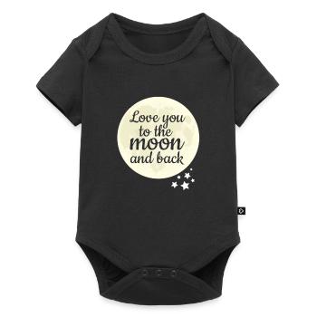 Je t'aime jusqu'à la Lune et le retour - Body à manches courtes Premium Bébé - noir - Devant
