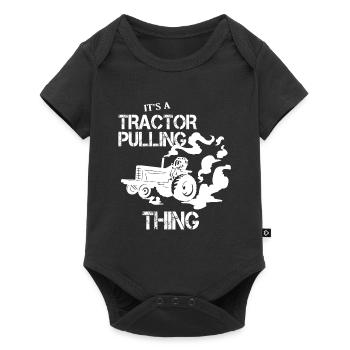 Tractor Pulling Power Full Pull Motorsport Gift - Baby Premium short-sleeve bodysuit - black - Front
