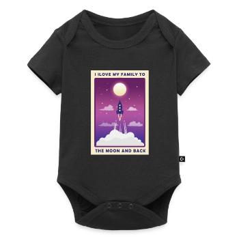 Rocket Moon Space Family Love Gift - Baby Premium short-sleeve bodysuit - black - Front
