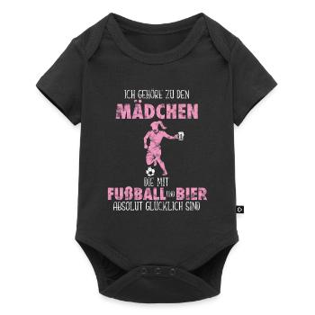 Idée cadeau fille de football - Body à manches courtes Premium Bébé - noir - Devant
