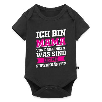 Mutter Mama Drillinge Liebe - Baby Premium Kurzarmbody - Schwarz - Vorne