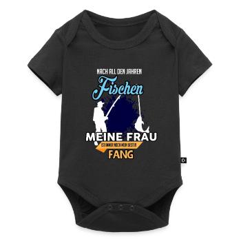 Fishing Angling Fish Fisher Fisherman Angler Gift - Baby Premium short-sleeve bodysuit - black - Front