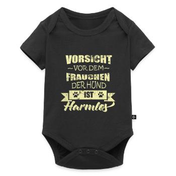 Hund lustiger Spruch - Baby Premium Kurzarmbody - Schwarz - Vorne