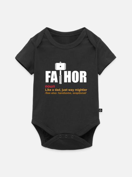 Vater - Baby Premium Kurzarmbody - Schwarz