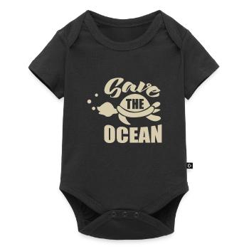 Turtles - Save the ocean - Baby Premium short-sleeve bodysuit - black - Front