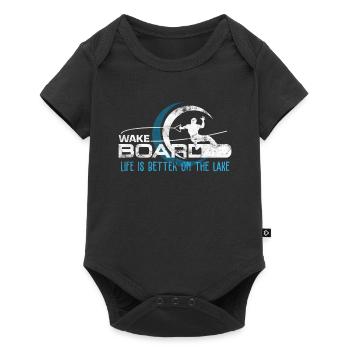 Wakeboard wakeboarder wave rider - Baby Premium short-sleeve bodysuit - black - Front