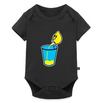Glas Trinken Zitrone Früchte Gesundes Essen Snack Geschenk - Baby Premium Kurzarmbody - Schwarz - Vorne