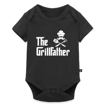 Grill Grillen The Grillfather Vater Geschenk - Baby Premium Kurzarmbody - Schwarz - Vorne