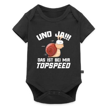 Joggen Jogging Marathon Lustiger Spruch Schnecke - Baby Premium Kurzarmbody - Schwarz - Vorne