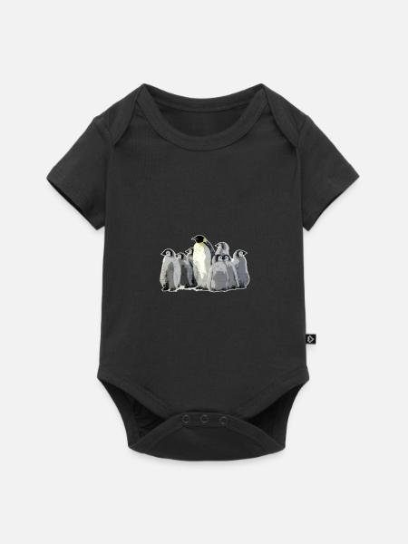 Pinguin-Vogel-Seeozean-Leben-Wassertier-Geschenk - Baby Premium Kurzarmbody - Schwarz