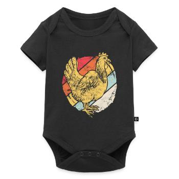 Cadeau poule poulet - Body à manches courtes Premium Bébé - noir - Devant