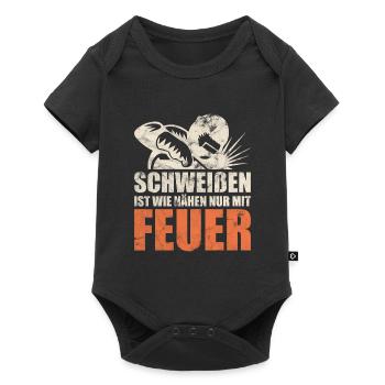 Schweißen ist wie nähen nur mit Feuer - Baby Premium Kurzarmbody - Schwarz - Vorne