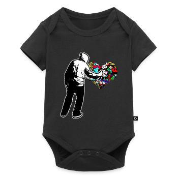 Graffiti Heart Doodle Draw Peinture Ecrire Mur Cadeau - Body à manches courtes Premium Bébé - noir - Devant