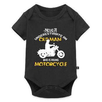 Motorcycle Old Man Vehicle Racing Ride Bike Gift - Baby Premium short-sleeve bodysuit - black - Front