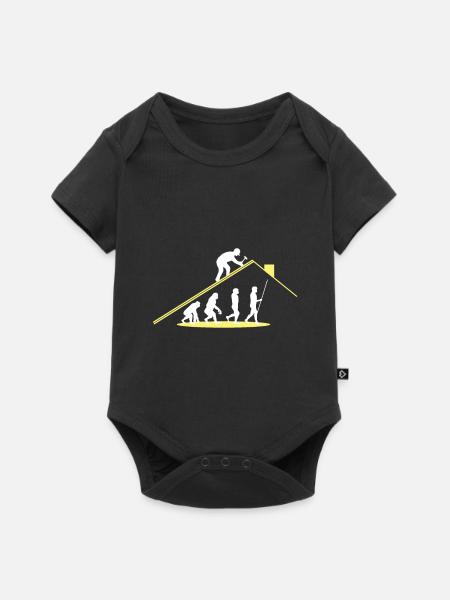 Dachdecker Evolution Arbeiter - Baby Premium Kurzarmbody - Schwarz