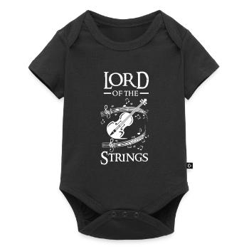 Violine Geige Instrument Geschenk - Baby Premium Kurzarmbody - Schwarz - Vorne