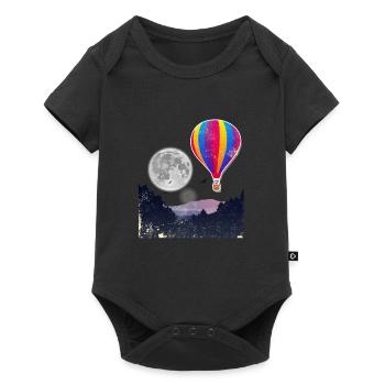 Hot Air Balloon Moon Sky Oxygen Events Party Gift - Baby Premium short-sleeve bodysuit - black - Front