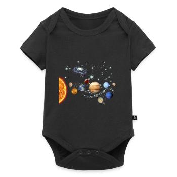 Astronomie Planètes Étoiles Lune Soleil Galaxy Space Cadeau - Body à manches courtes Premium Bébé - noir - Devant